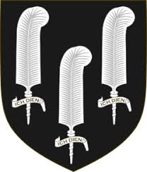 Three Ich Dien feathers — the heritage shield